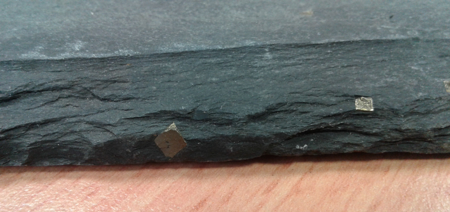 Cubic Pyrite - Markings on Roofing Slate