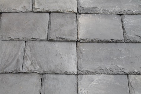 Scottish slate alternative SIGA 120 (right) with reclaimed Scottish slate (left)